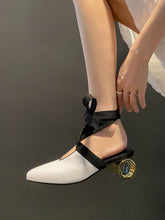 Load image into Gallery viewer, Luxury Round Heel Leather Mary Jane Ballet Lace Up Shoes