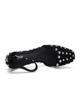 Load image into Gallery viewer, Women&#39;s Piont Toe Rivet Chunky Heel Sandals Leather Vintage Shoes