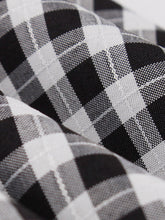 Load image into Gallery viewer, Black And White Plaid V Neck 1950S Vintage Dress