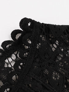 Black Semi Sheer Lace Sleeveless 1950S Vintage Dress