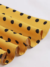 Load image into Gallery viewer, 1950S Spaghetti Strap Bow Vintage Dress With Yellow and Black Polka Dots