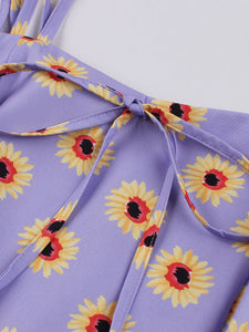 Purple Daisy 1950S Vintage Spaghetti Strap Dress