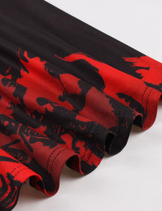 Halloween Strap Floral Print 1950S Vintage Swing Dress