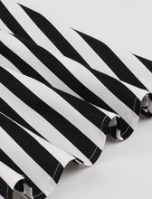 Load image into Gallery viewer, Beetlejuice Costume Halter Dress With Black and White Vertical Stripe