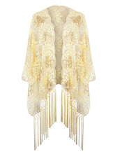 Load image into Gallery viewer, Great Gatsby 1920&#39;s Bridal Flapper Sequin Cape