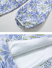 Load image into Gallery viewer, Blue Floral Print Square Neck 1950S Vintage Dress