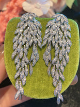 Load image into Gallery viewer, Luxurious Multi-layered Leaf Rhinestone Tassel Long Earrings
