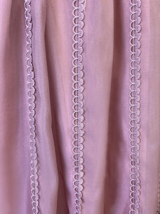 Nude Pink Organza Lace Ruffles Edwardian Revival Dress