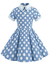 Load image into Gallery viewer, Kids Little Girls&#39; Dress Polka Dots Peter Pan Collar 1950S Dress With Pockets