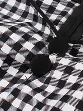 Load image into Gallery viewer, Black Plaid Off Shoulder Short Sleeve 1950S Vintage Dress