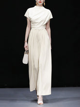 Load image into Gallery viewer, White Cowl Neck 1950S Vintage Pant Set