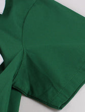 Load image into Gallery viewer, Christmas Green Bow Collar 1950S Cotton Swing Dress