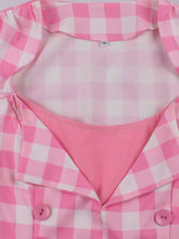 Load image into Gallery viewer, Pink And White Plaid Sleeveless Bow Barbie 50S Vintage Dress