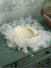 Load image into Gallery viewer, Hand Woven Mesh Decorative White Lace Flower Wedding Hat