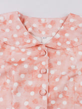 Load image into Gallery viewer, Pink Peter Pan Collar Polka Dots 1950s Vintage Swing Dress