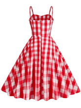 Load image into Gallery viewer, Pink And White Barbie Same Style Plaid Strap Classis Style 1950S Vintage Dress