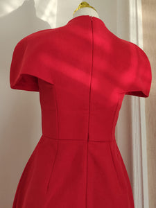 Red Flower Bodycon Party Dress