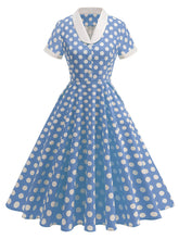 Load image into Gallery viewer, Tuxedo Collar Polka Dots 1950S Dress With Pockets