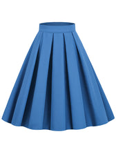 Load image into Gallery viewer, 1950S Blue High Wasit Pleated Swing Vintage Skirt