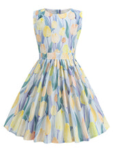 Load image into Gallery viewer, Kids Little Girls' Dress Floral 1950S Vintage Dress