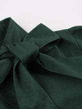 Load image into Gallery viewer, Dark Green Bow Collar Short Sleeve 1950S Vintage Dress