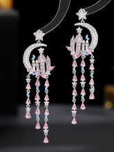 Load image into Gallery viewer, Luxury Star Moon Castle Fantasy Long Tassel Earrings