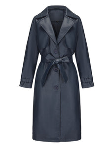 Women's Coat PU Leather Turndown Collar Fall Winter