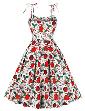 Load image into Gallery viewer, Christmas Green Spaghetti Strap Vintage Swing Dress