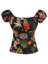 Load image into Gallery viewer, Regencycore 1950s Puff-Sleeve Ruched Top