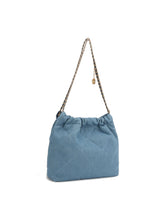 Load image into Gallery viewer, 1950S Sweet Denim Rose Chain Bucket Bag Vintage Handbag