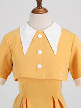 Load image into Gallery viewer, 2PS Baby Blue Peaked Collar Short Sleeve 1950S Coat With Strap Vintage Dress Inspired By Mrs. Maisel