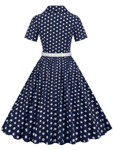 Polka Dots 1950S Vintage Shirt Swing Dress
