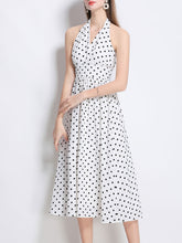 Load image into Gallery viewer, 1950S Hepburn Style Outfits Polka Dots Halter Swing Dress