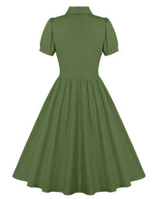Load image into Gallery viewer, Solid Color 1950S Vintage Swing Shirt Dress