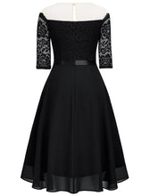 Load image into Gallery viewer, Semi Sheer Solid Color 50s Party Lace Swing Dress
