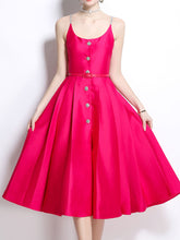 Load image into Gallery viewer, Pink Luxury Diamond Strap Satin Prom Dress With Pockets