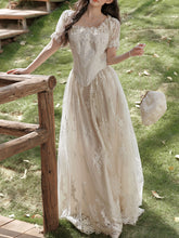 Load image into Gallery viewer, Ivory Victorian Style Lace Corset Wedding Gown Wedding Maxi Dress