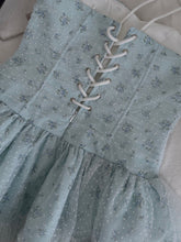 Load image into Gallery viewer, Balletcore Baby Blue Floral Lace Corset Dress