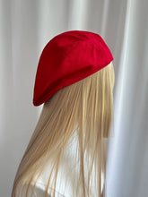 Load image into Gallery viewer, Women's Vibrant Red Beret Cap with Brim