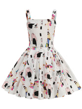 Load image into Gallery viewer, Kids Little Girls' Dress White Floral 1950S Vintage Dress