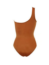 Load image into Gallery viewer, Terracotta One Shoulder Ruched One-Piece Swimsuit