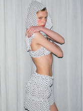Load image into Gallery viewer, Coquette White Polka Dot Bikini 4 Piece Set with Matching Headscarf