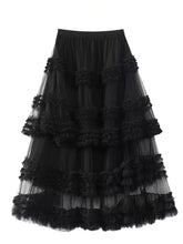 Load image into Gallery viewer, Women's Ruffle Layered Flowy Vintage Circle Skirt