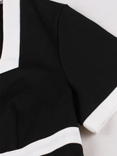 Load image into Gallery viewer, Audrey Hepburn Inspired Black with White Trim Vintage Dress