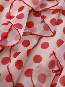 Red Polka Dots Halter 1950S Vintage Top