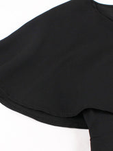 Load image into Gallery viewer, Audrey Hepburn Inspired Black Vintage Dress Elegant V-Neck Flounced Cape Cocktail Gown