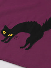 Load image into Gallery viewer, Playful Kitten Vintage Purple Sleeveless Dress