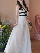 Load image into Gallery viewer, White Halter Neck Backless Vintage Dress