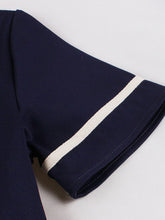 Load image into Gallery viewer, 1950S Navy Short Sleeve Vintage Swing Dress