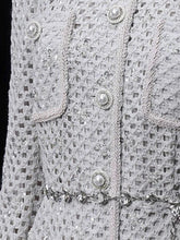 Load image into Gallery viewer, 2PS Grey Long Sleeve Coat With Swing Skirt Suit